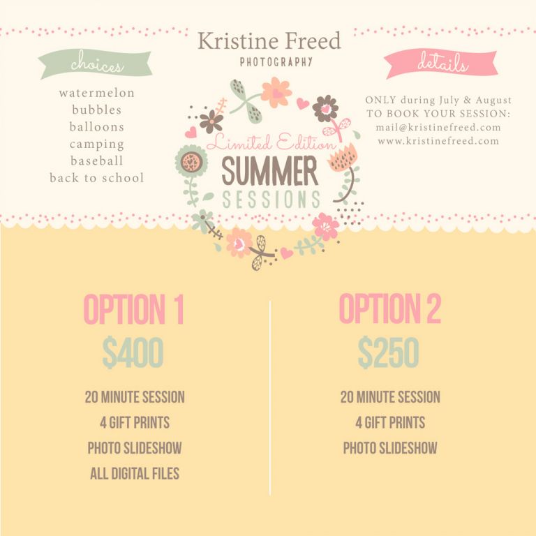 Tampa Summer Limited Edition Sessions, themed mini sessions, Kristine Freed Photography