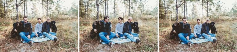outdoor family shoot with dogs