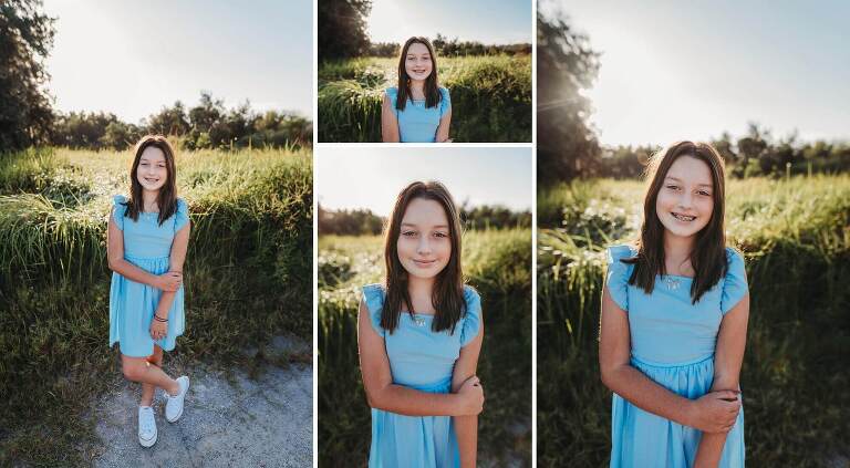 beautiful girl in blue dress