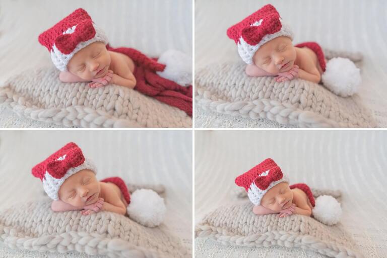 newborn baby in Santa hat