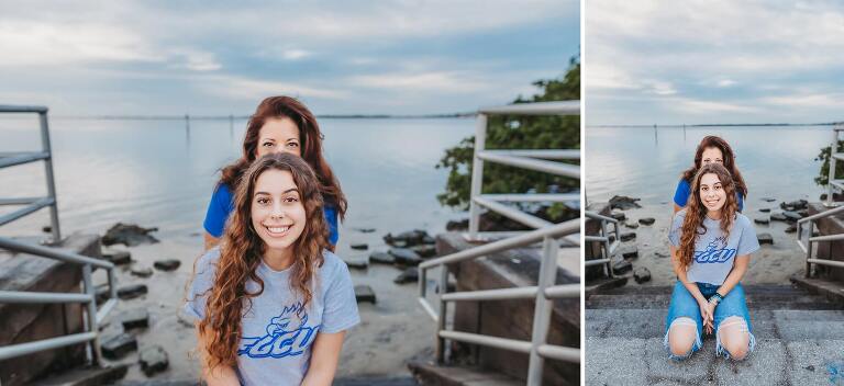 senior girl with mom