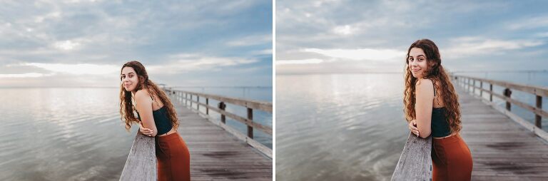 senior girl on dock