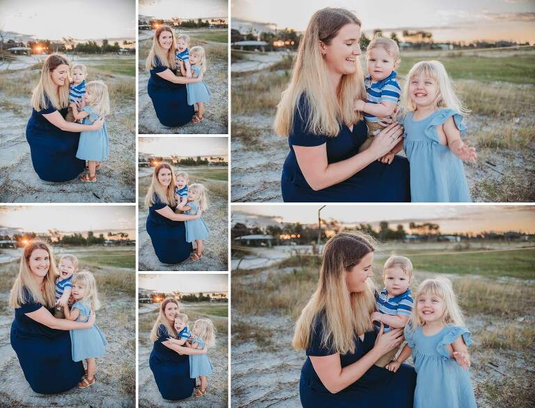 mom with her two kids