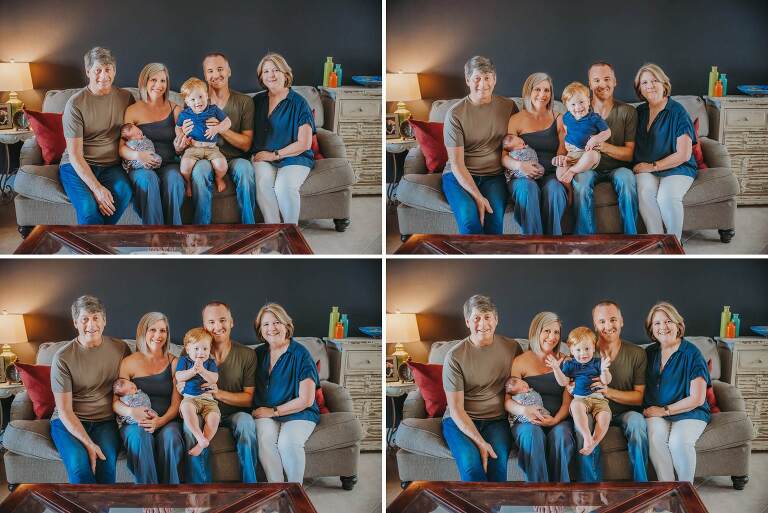 family pictures on the couch