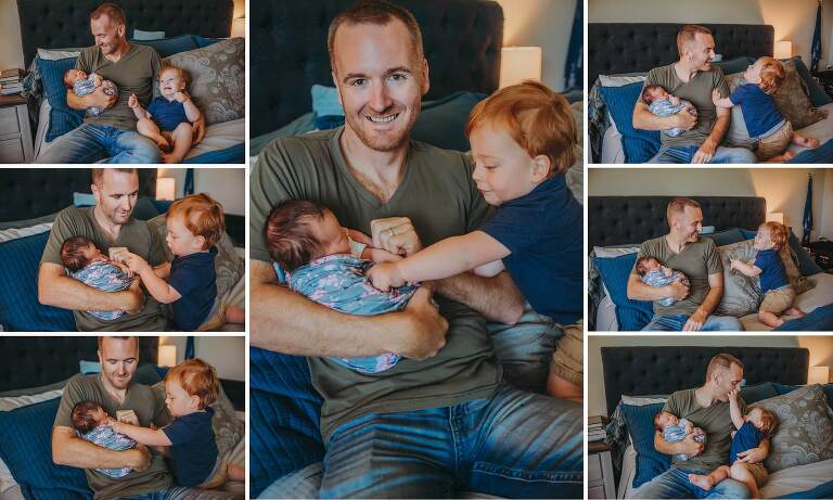 dad and babies