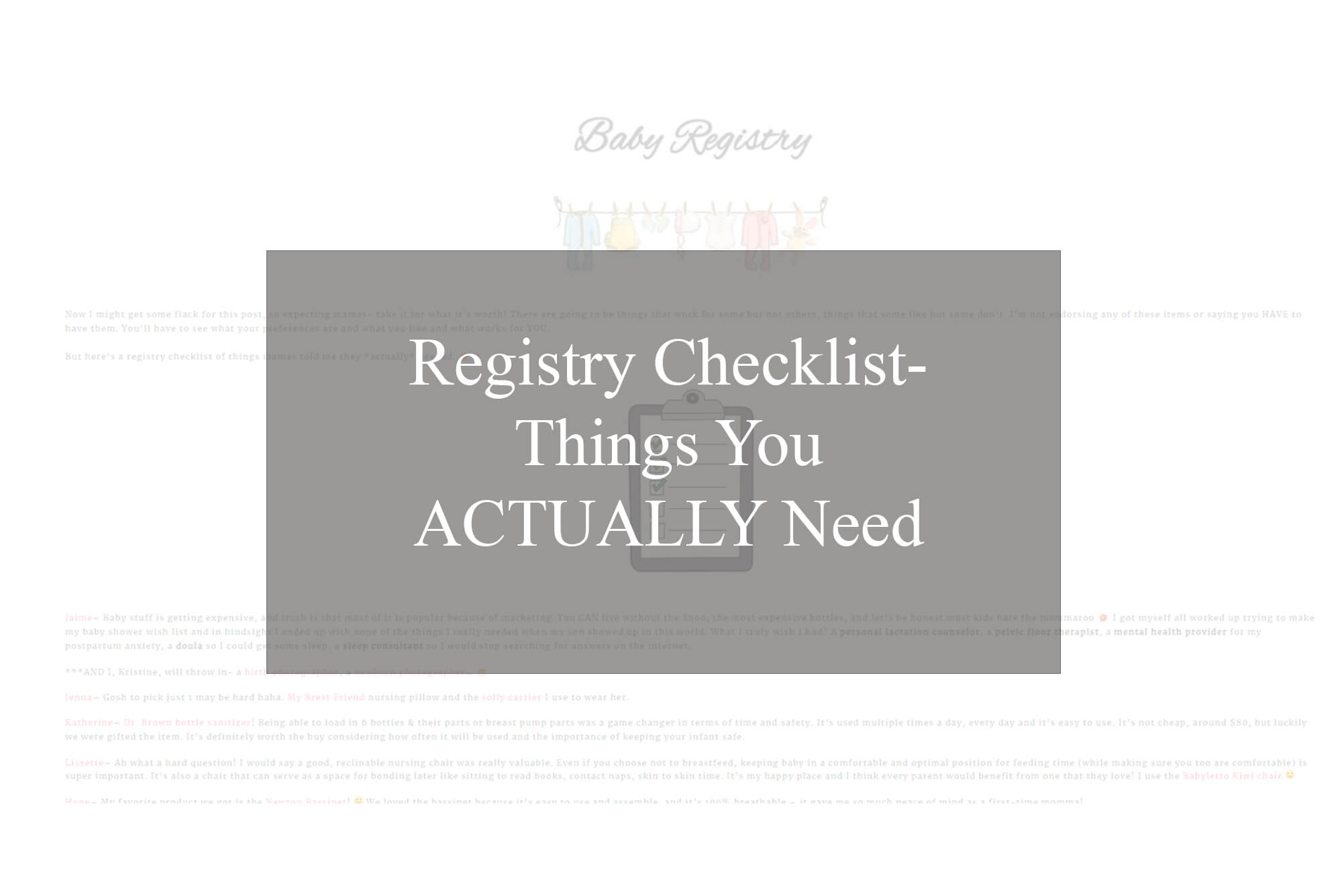 Registry Checklist- Things You ACTUALLY Need | Tampa Newborn Photographer